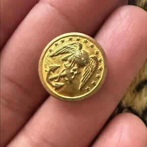 Gold Anchor and Eagle Brooch